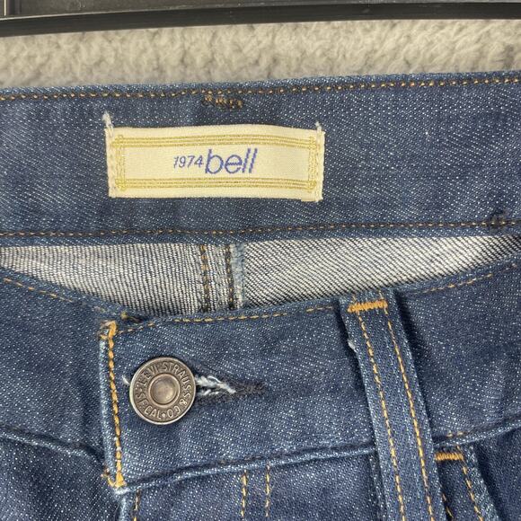 Levi's Jeans Womens 6 Blue 1974 Bell Flare Bell Bottom Orange Tab Stretch Denim - Picture 7 of 16